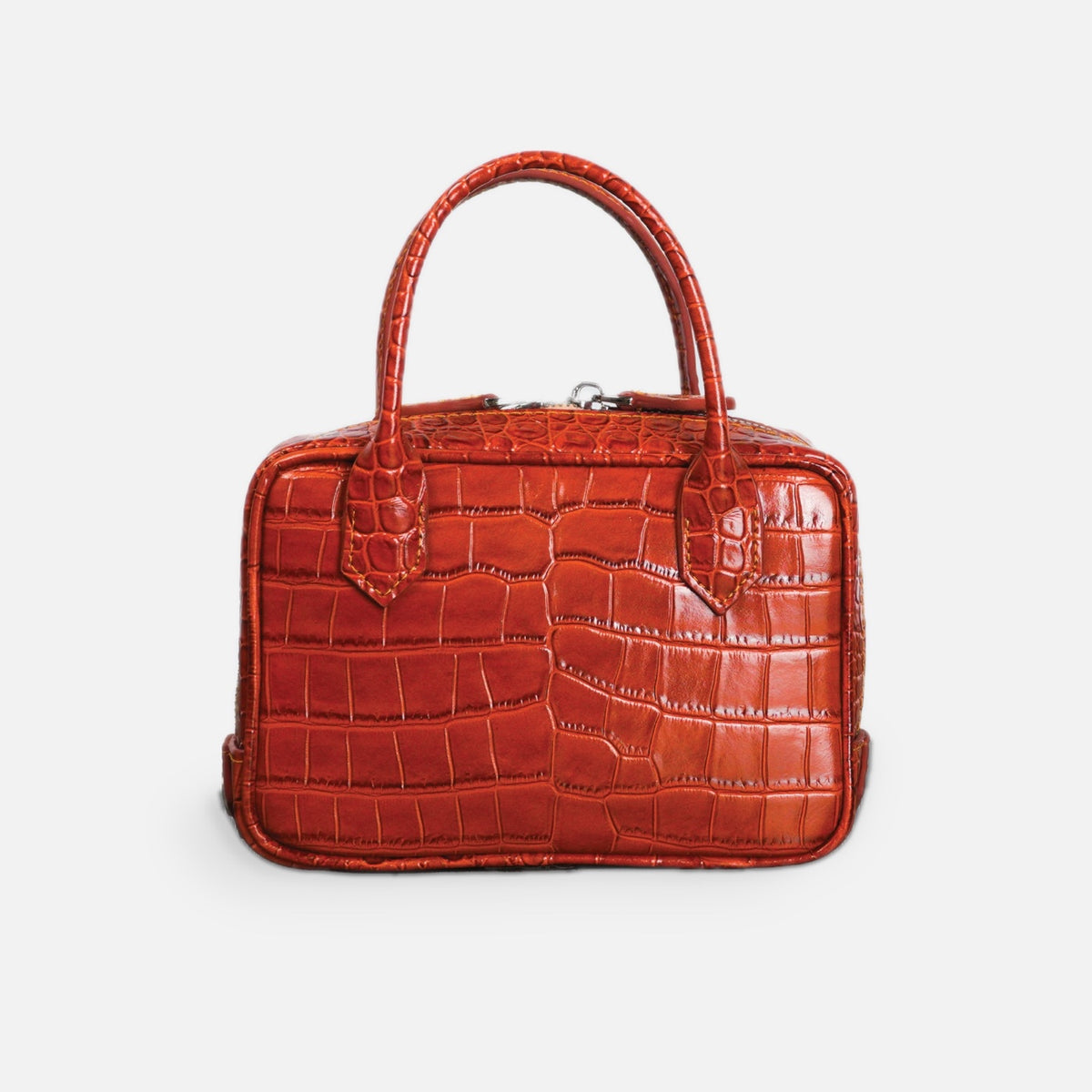 Klove NEW LISBON handbag in tangerine croc-embossed leather