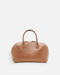 BOMBAY Dune croc-embossed top-handle bag, front view