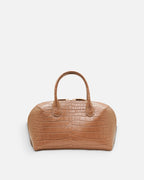 BOMBAY Dune croc-embossed top-handle bag, front view