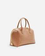 BOMBAY Dune croc-embossed top-handle bag, side view