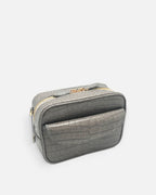 COMO Whisper Grey croc-embossed shoulder bag, side view