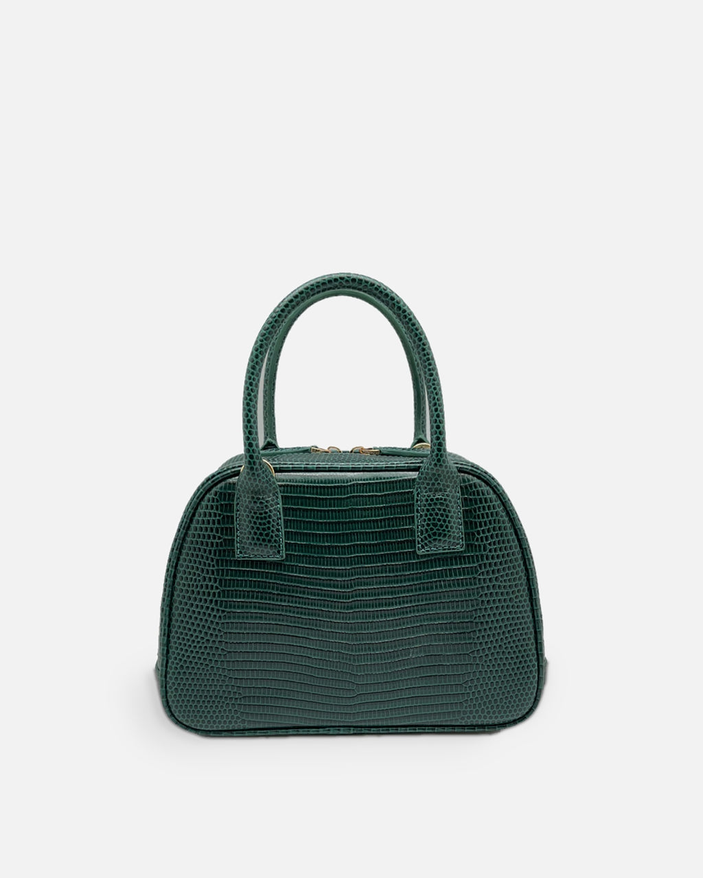 LUCCA Lizard Dark Green bowling bag, front view