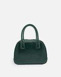 LUCCA Lizard Dark Green bowling bag, front view