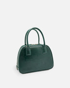 LUCCA Lizard Dark Green bowling bag, side view