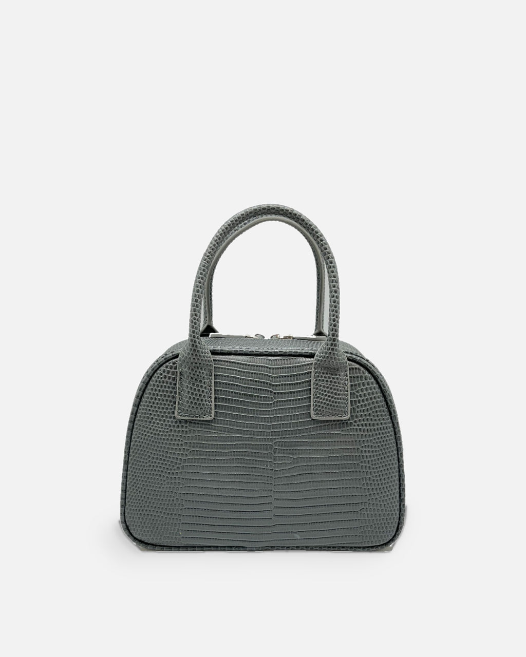 LUCCA Lizard Mink Grey bowling bag, front view