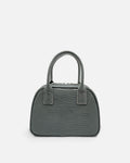 LUCCA Lizard Mink Grey bowling bag, front view