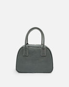 LUCCA Lizard Mink Grey bowling bag, front view