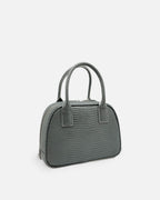 LUCCA Lizard Mink Grey bowling bag, side view